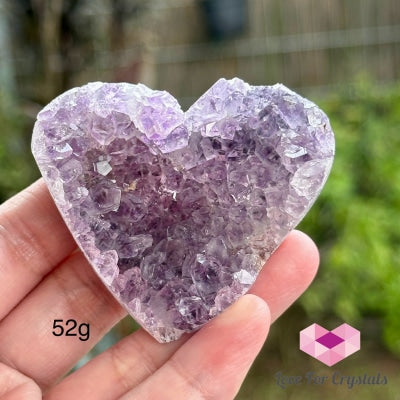 Amethyst Druse Heart (Uruguay)With Stand 52G 50Mm