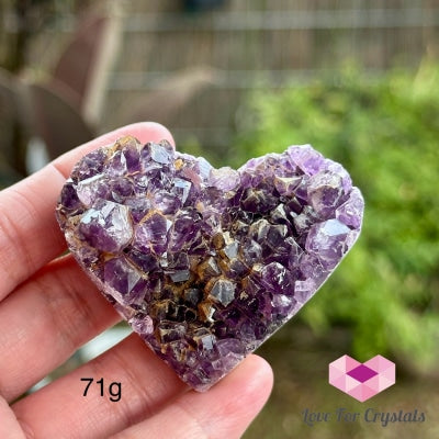 Amethyst Druse Heart (Uruguay)With Stand 71G 45Mm
