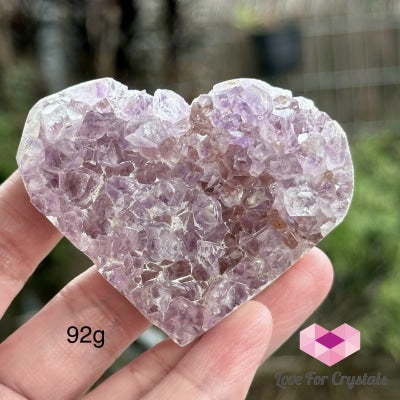 Amethyst Druse Heart (Uruguay)With Stand 92G 50Mm