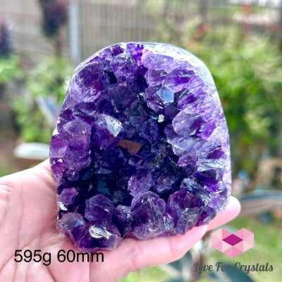 Amethyst Geode Druse (Brazil) Aaaa Grade 595G 60Mm Raw Crystals