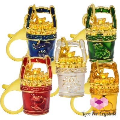 Bucket Of Gold Keychain Amulet (Feng Shui 2024) 1.8X1.8X3Cm Feng Shui 2024