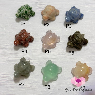 Mini Crystal Turtle 30Mm P1 (Tea Tree Agate) Carved Crystals