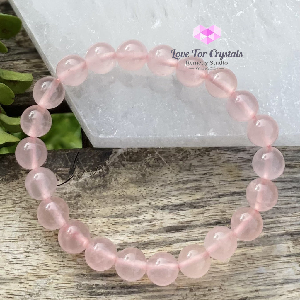 Rose Quartz Gemstone Energy Bracelet (LOVE) 8mm  Love For Crystals