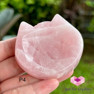 Rose Quartz Mini Cat Head Bowl 45Mm Photo 4 Carving Crystal