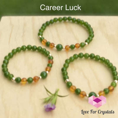 Career Luck Bracelet (Amber Taiwan Jade 14K Gold-Filled Beads) Remedy Bracelets
