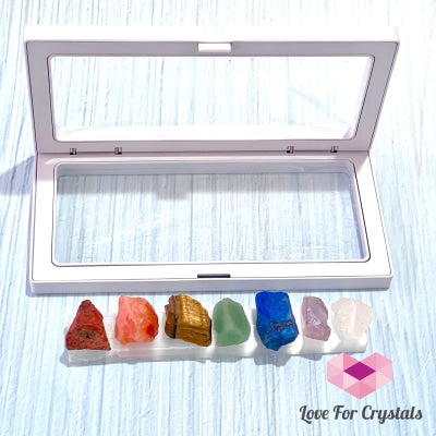 Selenite Wand Stick With 7 Chakra Raw Stones Gift Set Crystals