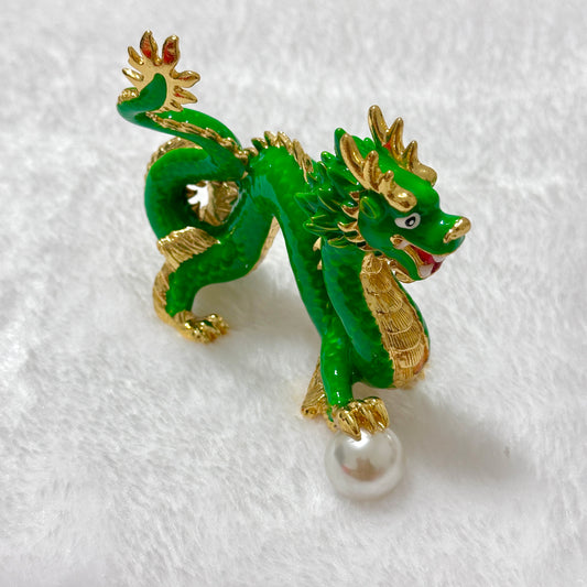 Young Green Dragon Statue & Keychain (Feng Shui 2024)