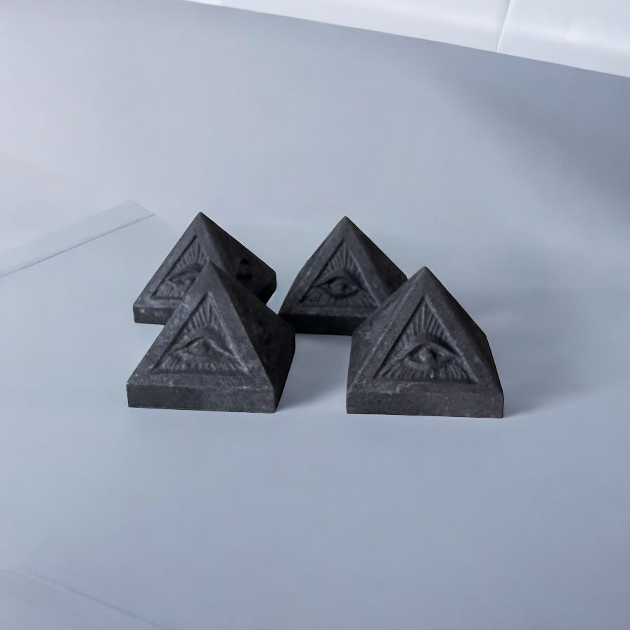 Shungite/Graphite Compounded Eye Pyramid 50mm (Protection • Gadget Cleansing) Pre-coded, Activated