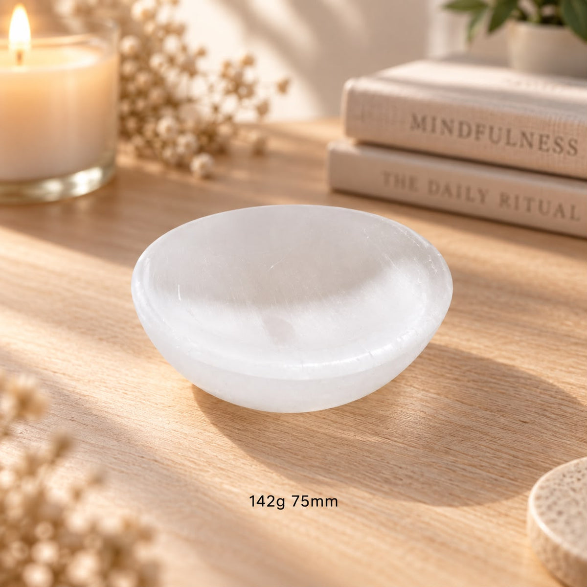 Selenite Cleansing/Charging Bowl 10cm (Morocco) Pre-coded & Activated