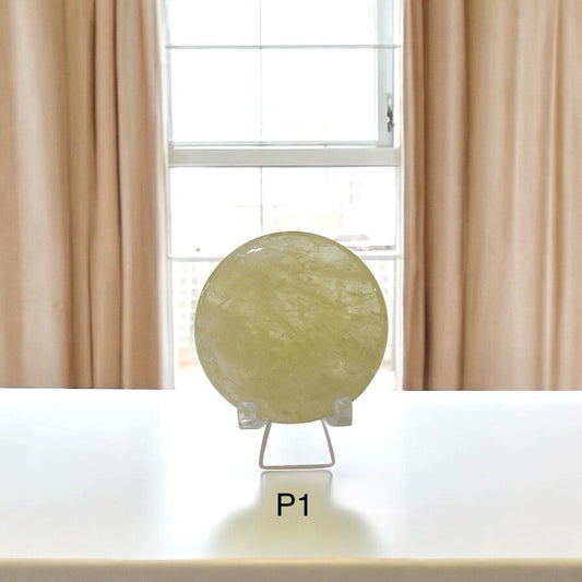 Citrine Mini Round Smooth Disc 50mm (Joyful Magnetism)