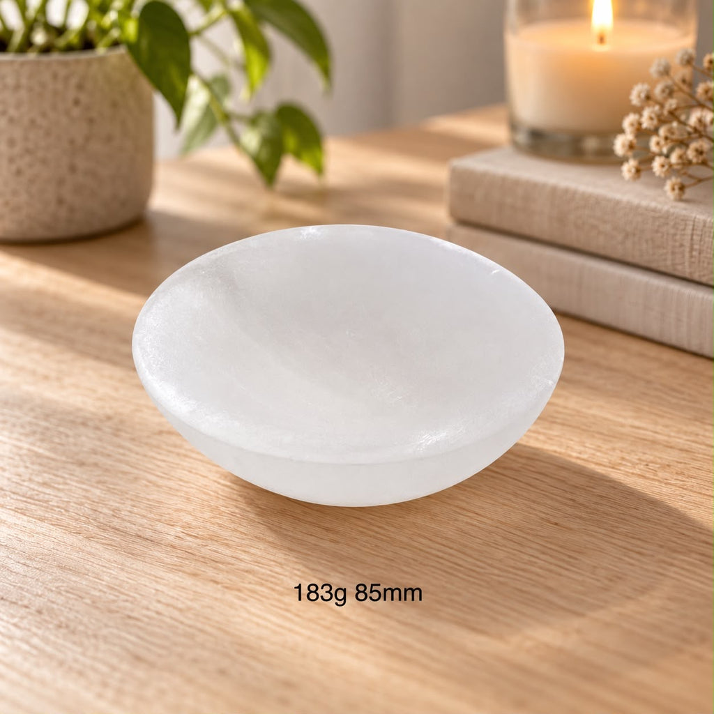 Selenite Cleansing/Charging Bowl 10cm (Morocco) Pre-coded & Activated