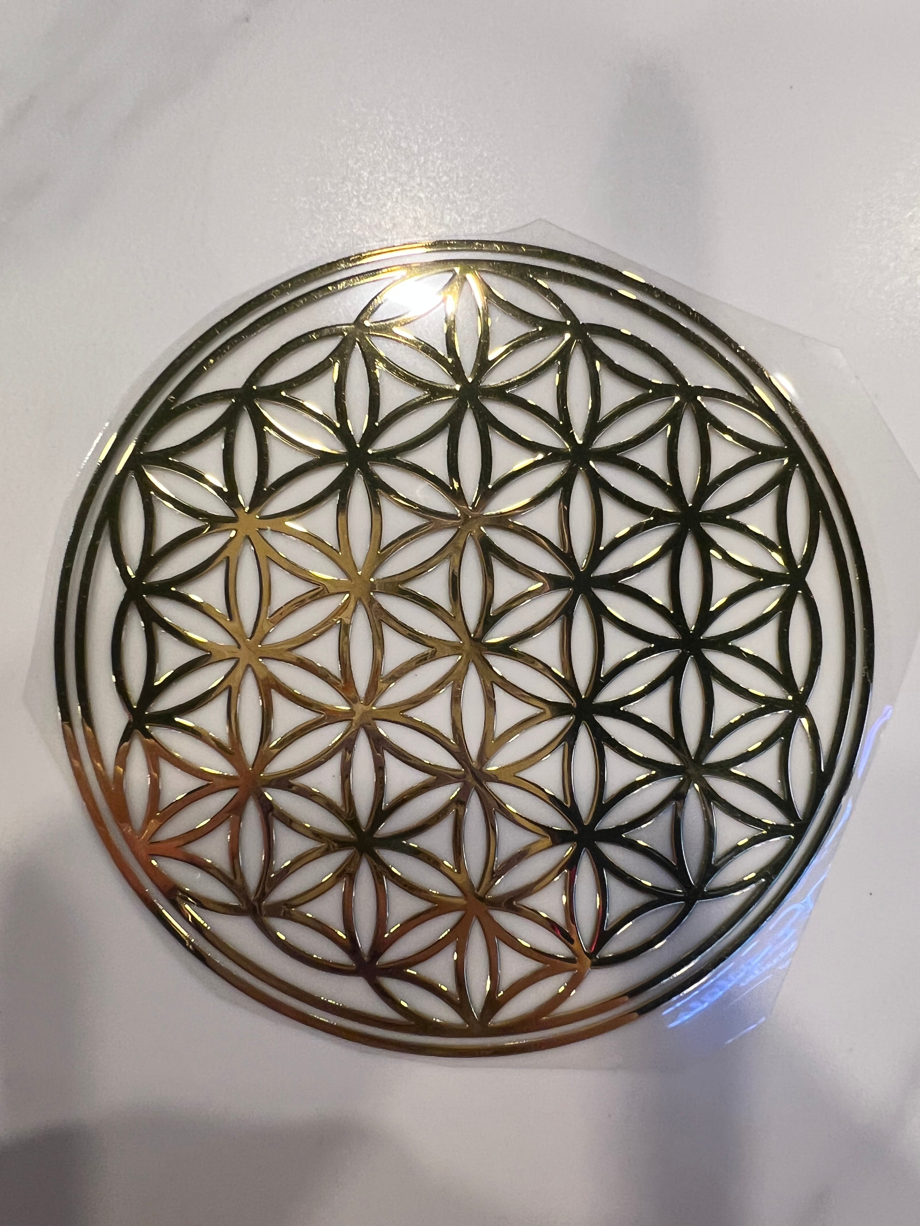 Flower of Life Metallic Stickers