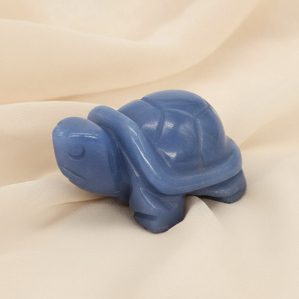 Blue Aventurine Turtle 2”