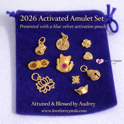 2026 Activated Lucky Amulet Pouch by Audrey (Pocket-sized 10-Pcs) Pocket Size (5cm Pouch, 10 pcs Amulets) Amulet