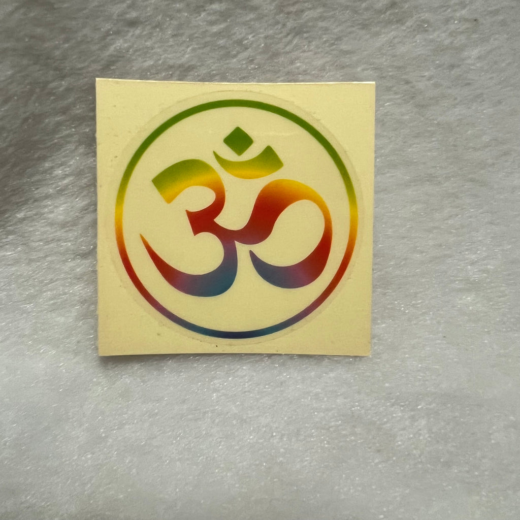Rainbow Symbol Sticker (Flower of Life, OM, Sri Shree Yantra) Sacred Geometry