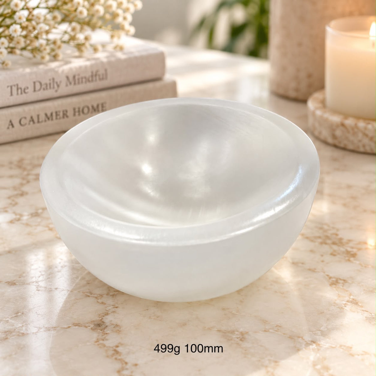 Selenite Cleansing/Charging Bowl 10cm (Morocco) Pre-coded & Activated