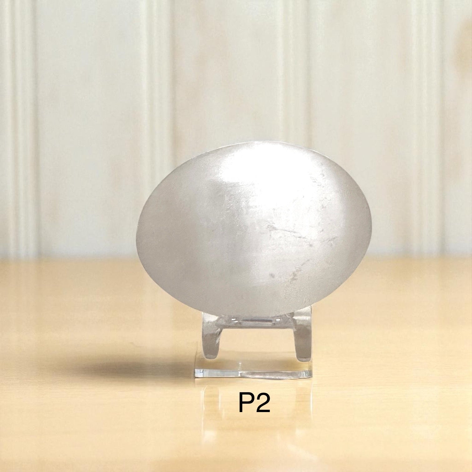 Selenite Palm Stone with stand 50mm