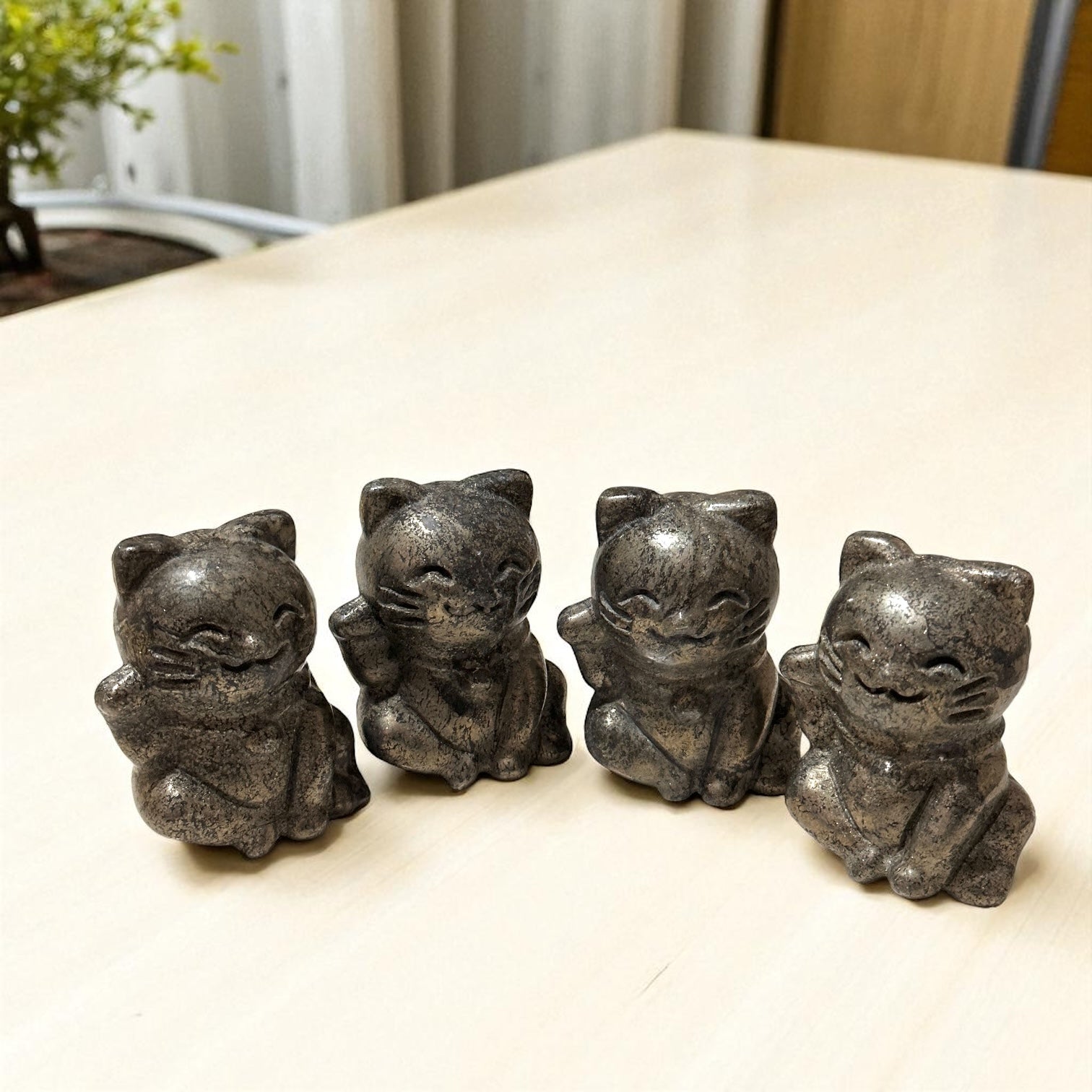 Pyrite Money Cat 55mm (Lightline Essentials) Encoded for Wealth Magnetism