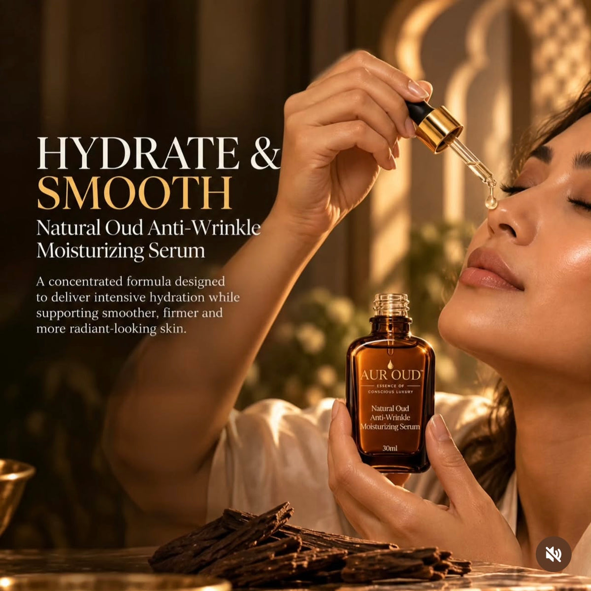 Aur'OUD Anti-Wrinkle Moisturizing Serum (Natural Agarwood OUD) and Spray Mist