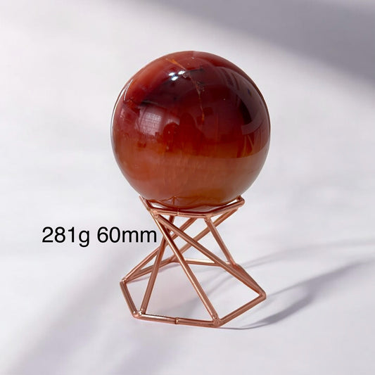 Carnelian, Sphere of Courage (Brazil) Pre-Activated, Encoded
