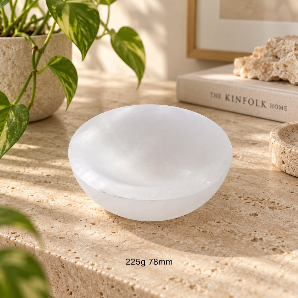 Selenite Cleansing/Charging Bowl 10cm (Morocco) Pre-coded & Activated