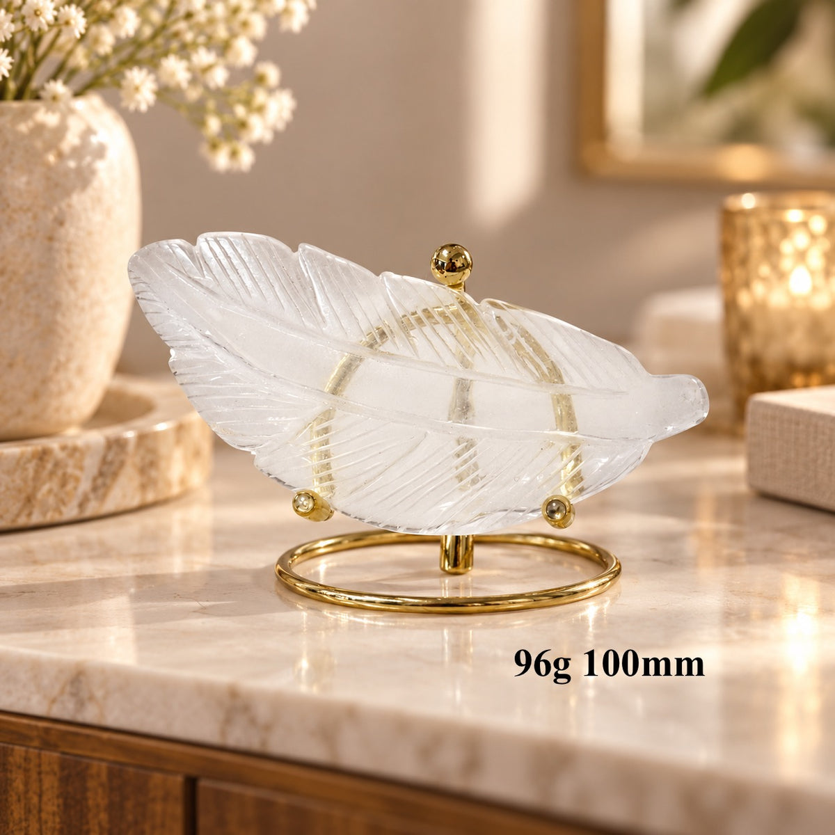 Clear Quartz Carved Angel Feathers