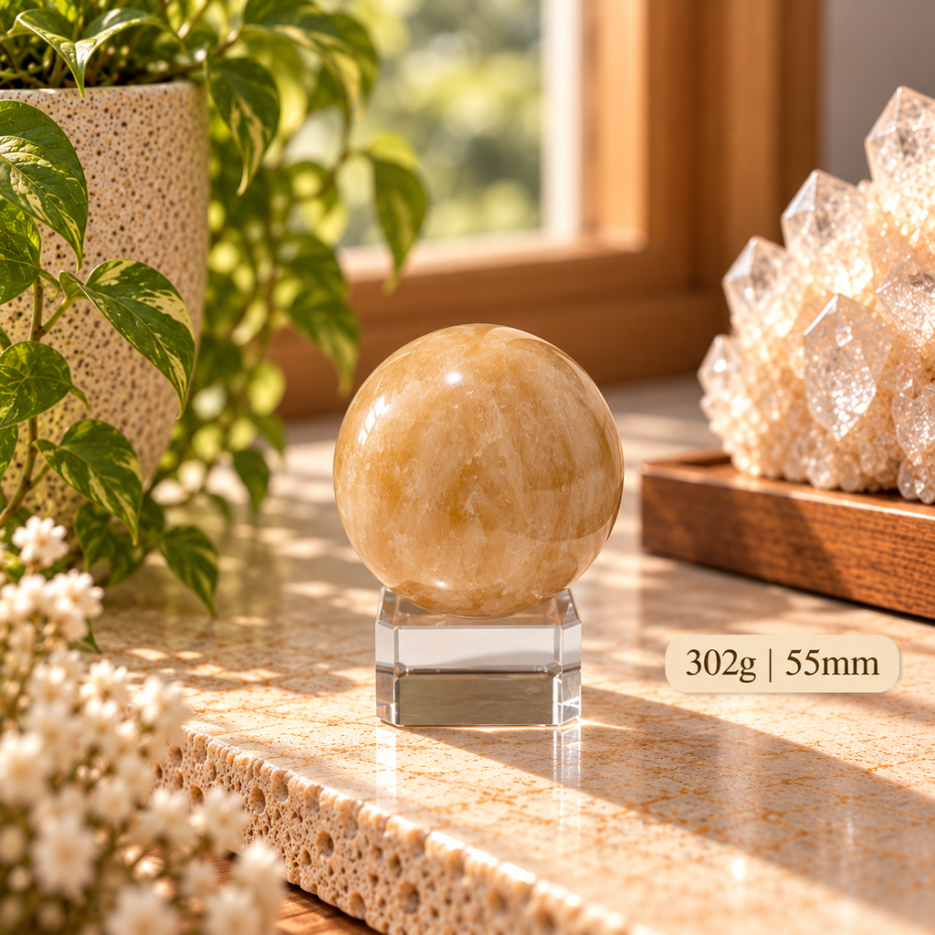 Golden Calcite Sphere (Wealth)