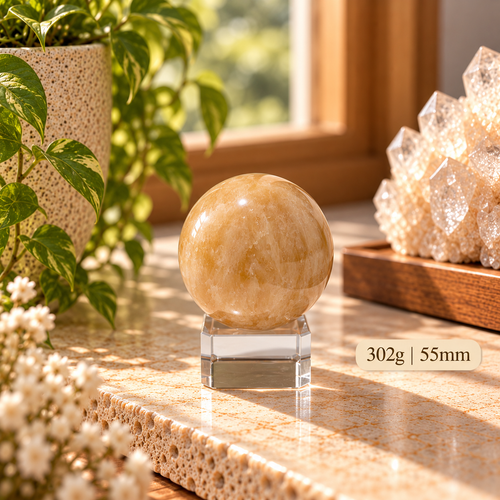 Golden Calcite Sphere (Wealth)