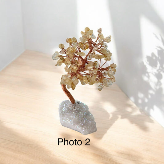 Citrine Crystal Tree on Aura Quartz (Prosperous Bloom) 90mm Pre-coded, activated