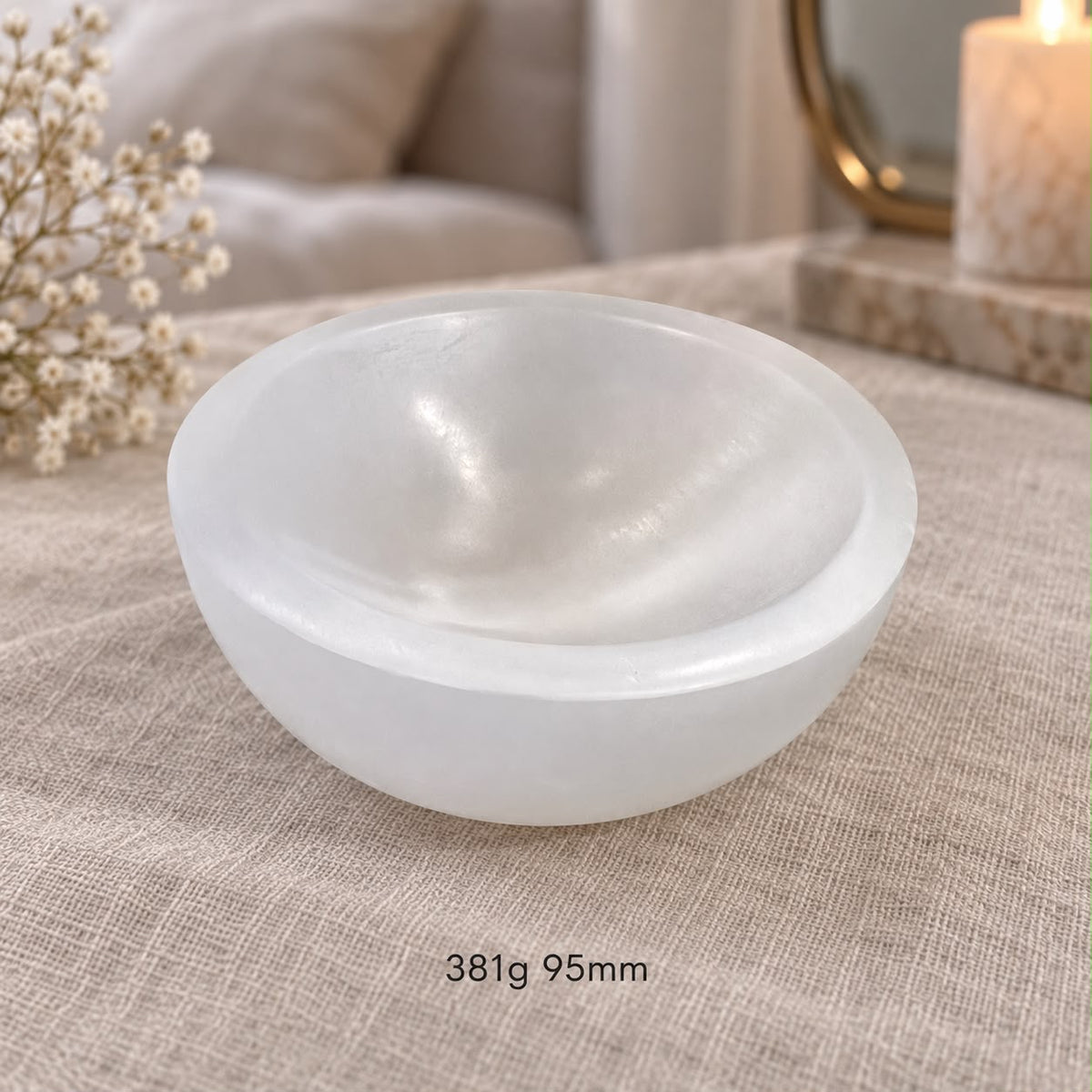 Selenite Cleansing/Charging Bowl 10cm (Morocco) Pre-coded & Activated