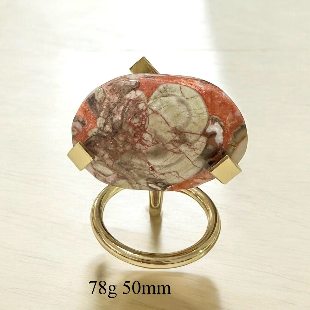 Money Agate Palm Stones with Stands (Wealth Flow & Stability) Pre-coded & activated