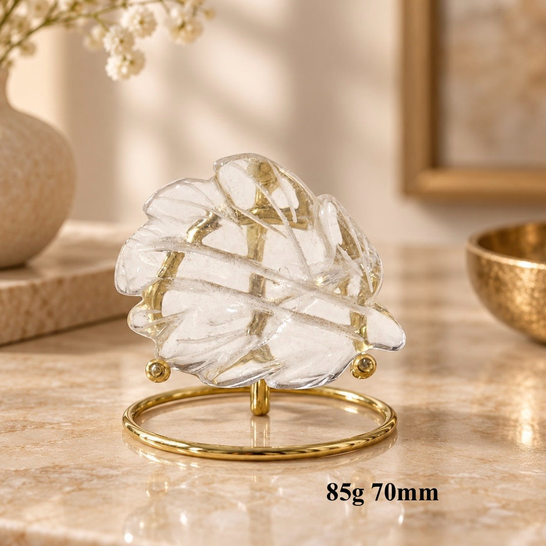 Clear Quartz Carved Angel Feathers