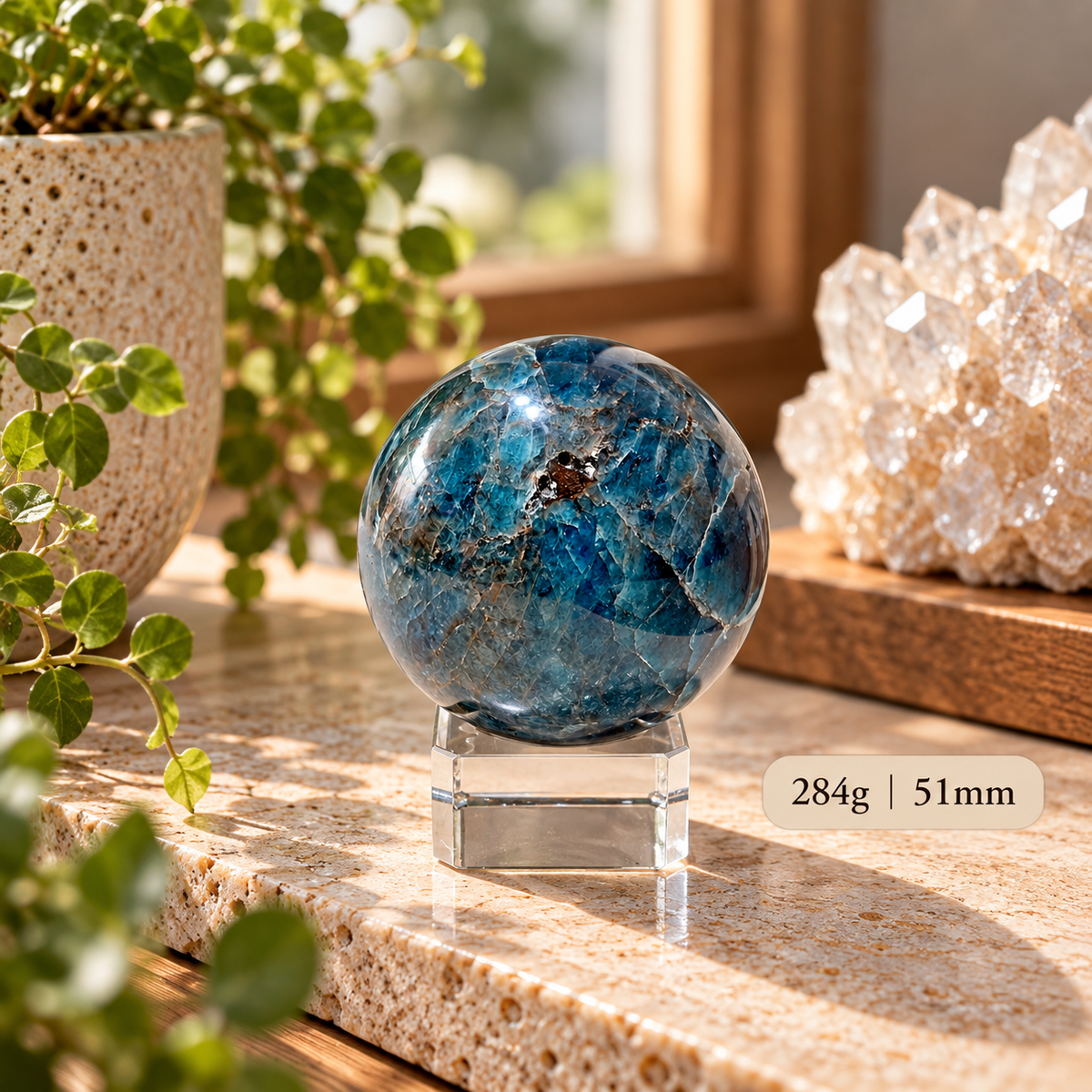 Blue Apatite Sphere (Brazil)