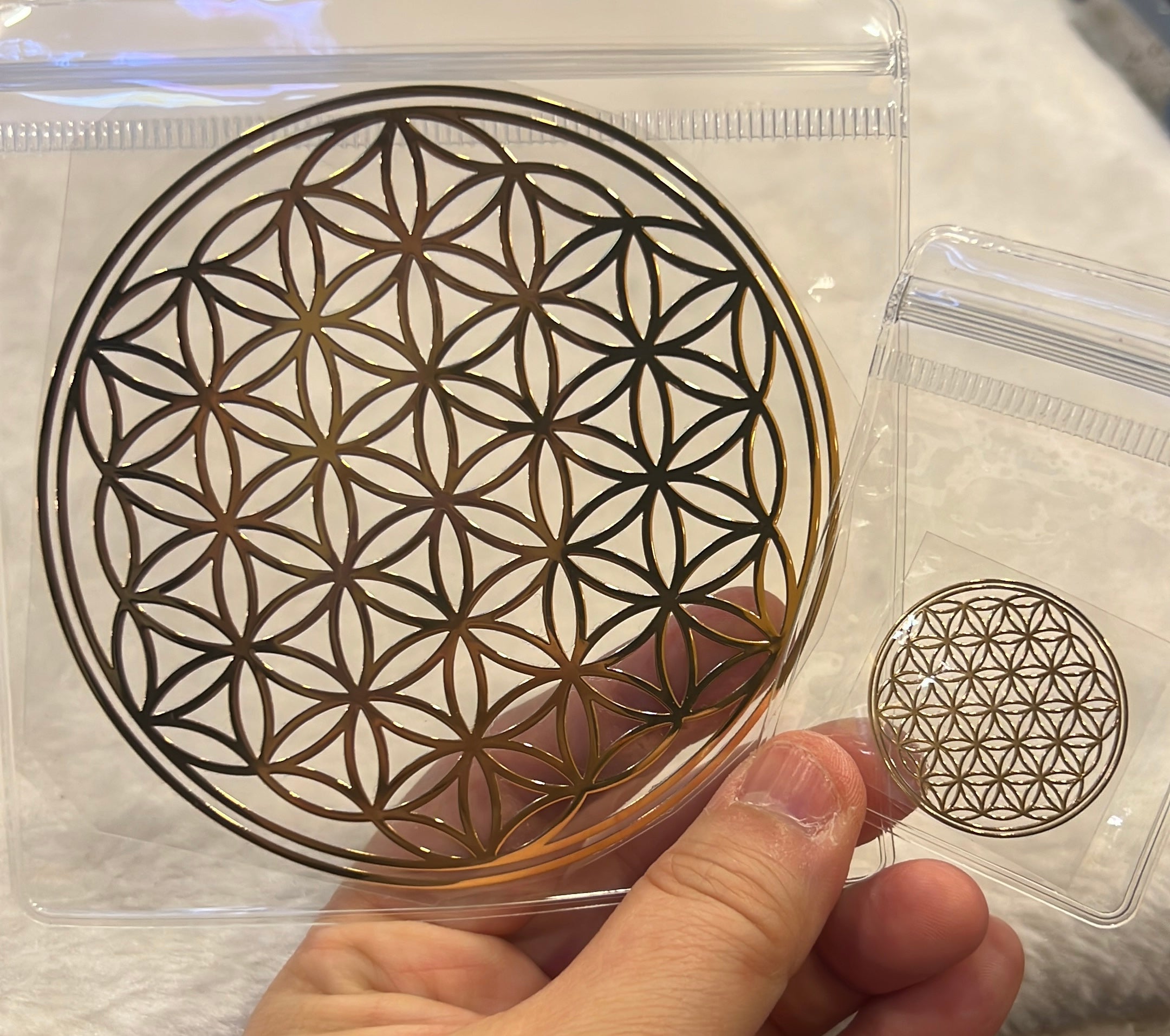 Flower of Life Metallic Stickers