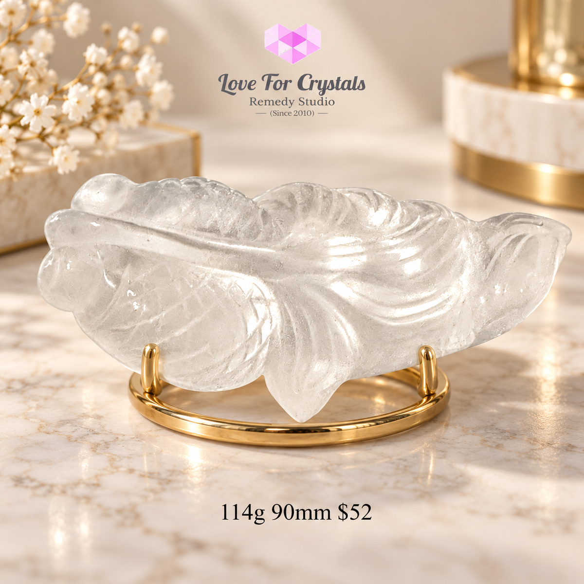 Natural Clear Quartz Goldfish Carving