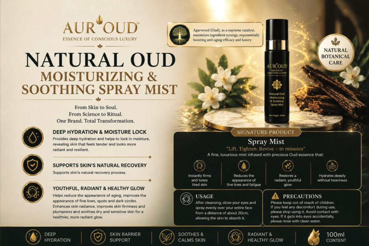 Aur'OUD Anti-Wrinkle Moisturizing Serum (Natural Agarwood OUD) and Spray Mist