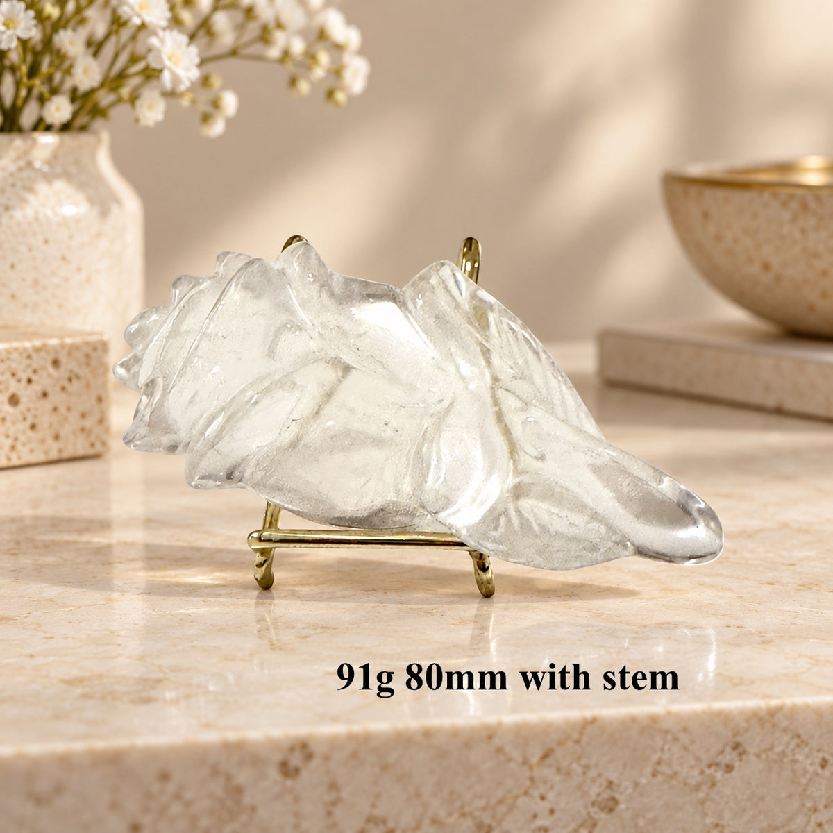 Clear Quartz Carved Roses (Beauty & Positivity)