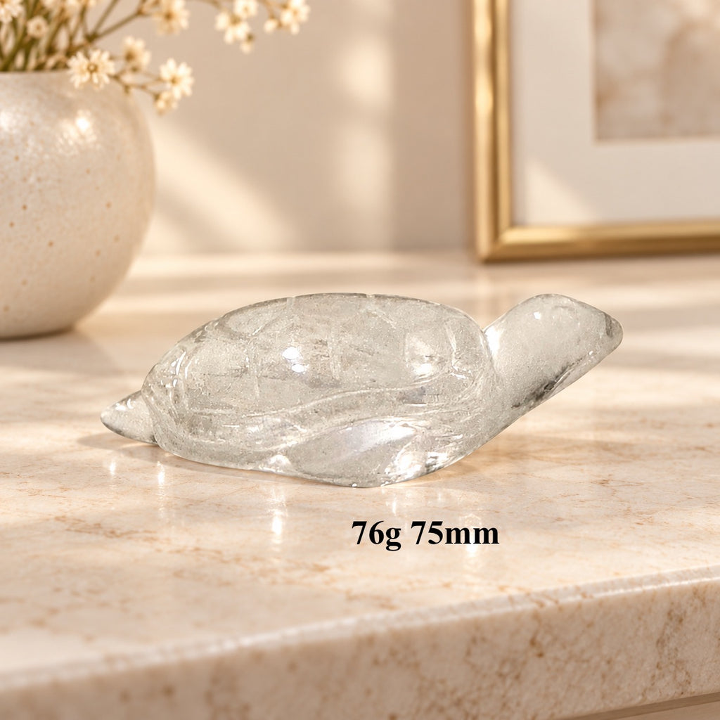 Clear Quartz Carved Turtles