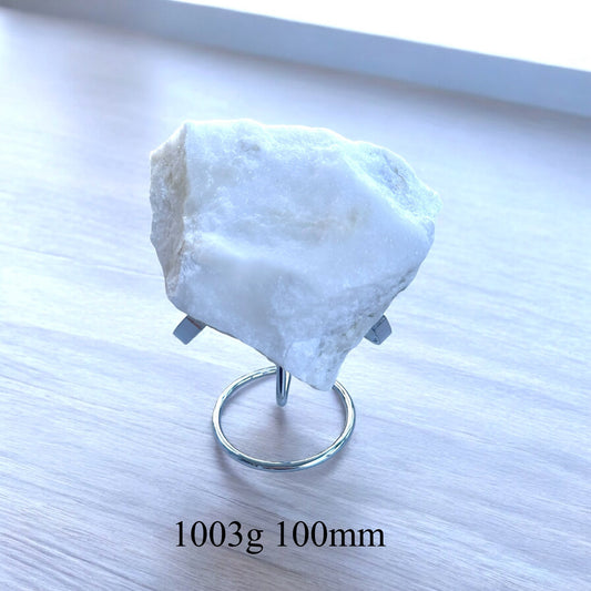 White Jade Raw (Effortless Wealth & Harmony PRE-ACTIVATED STONE) with Stand