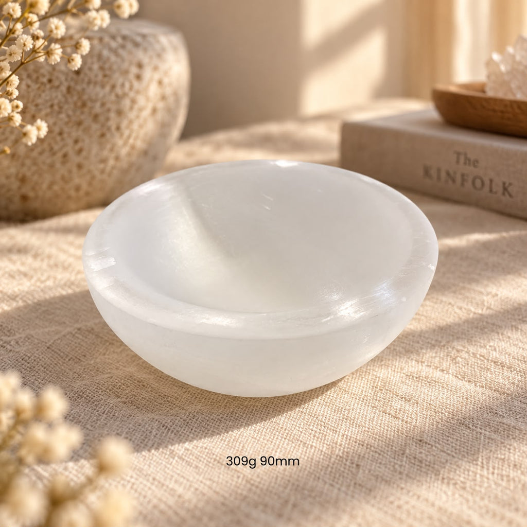 Selenite Cleansing/Charging Bowl 10cm (Morocco) Pre-coded & Activated