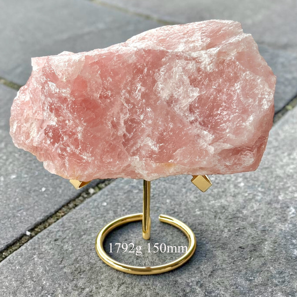 Rose Quartz Natural Raw with Stand (Large) Brazil