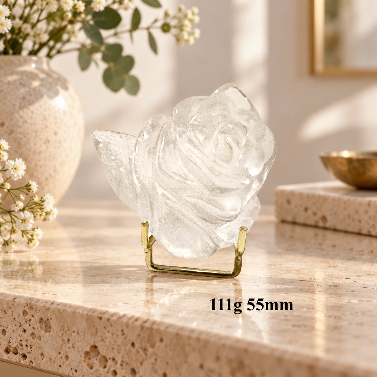 Clear Quartz Carved Roses (Beauty & Positivity)