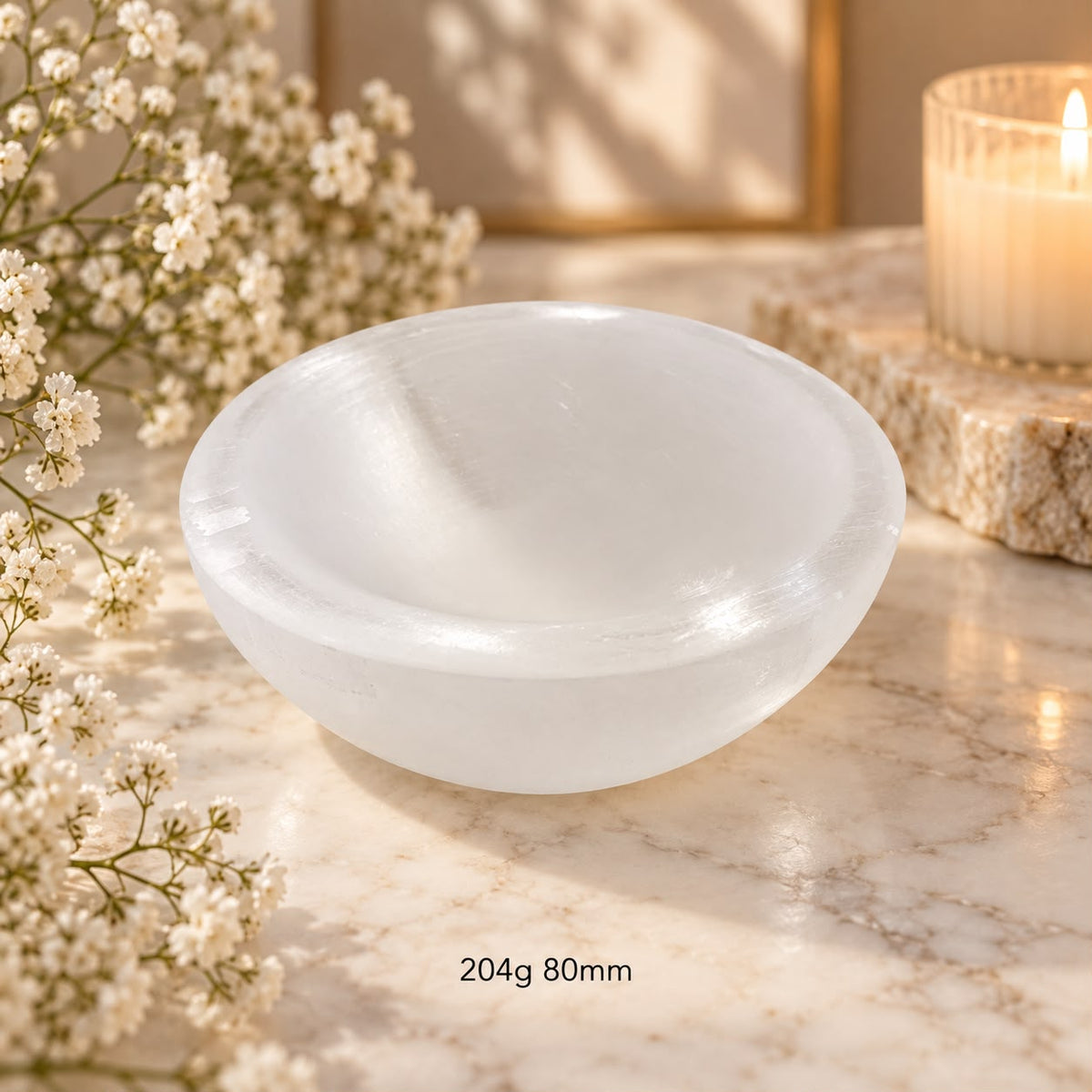 Selenite Cleansing/Charging Bowl 10cm (Morocco) Pre-coded & Activated
