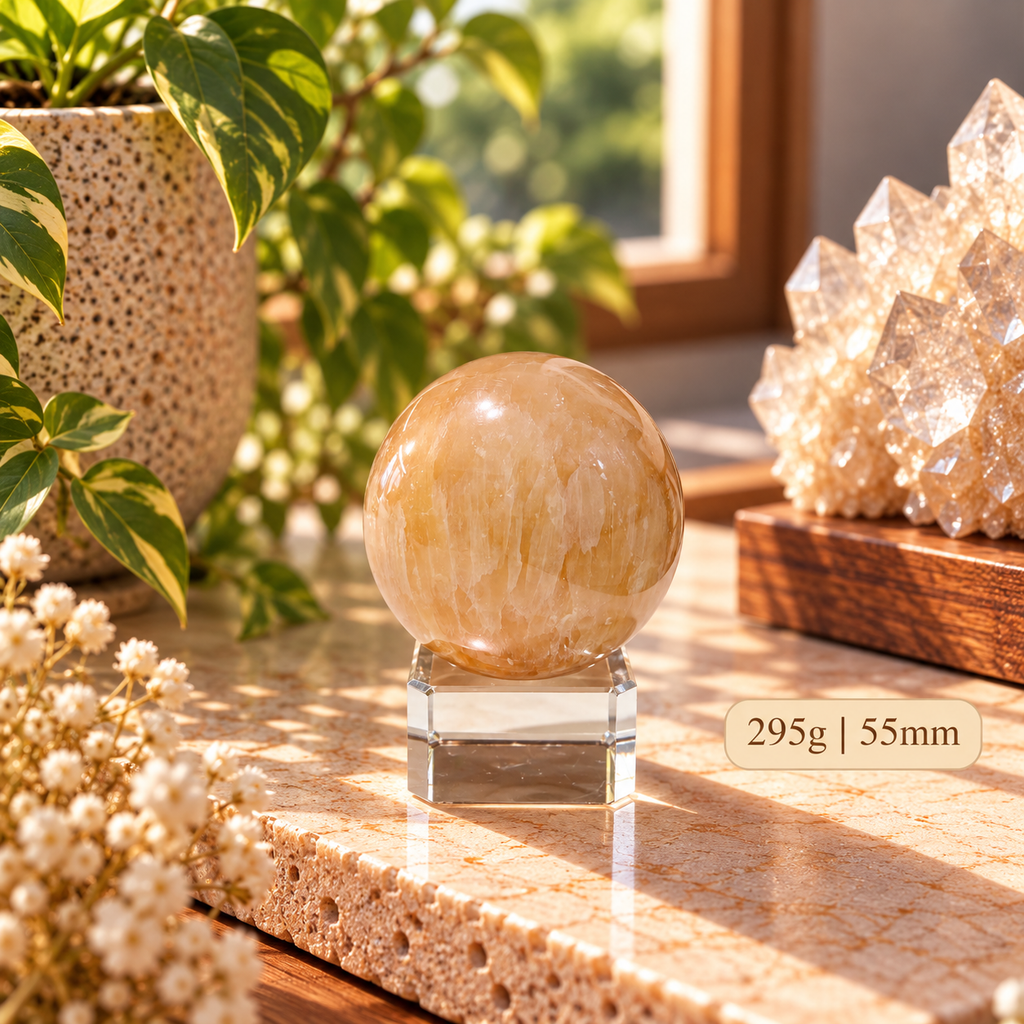 Golden Calcite Sphere (Wealth)