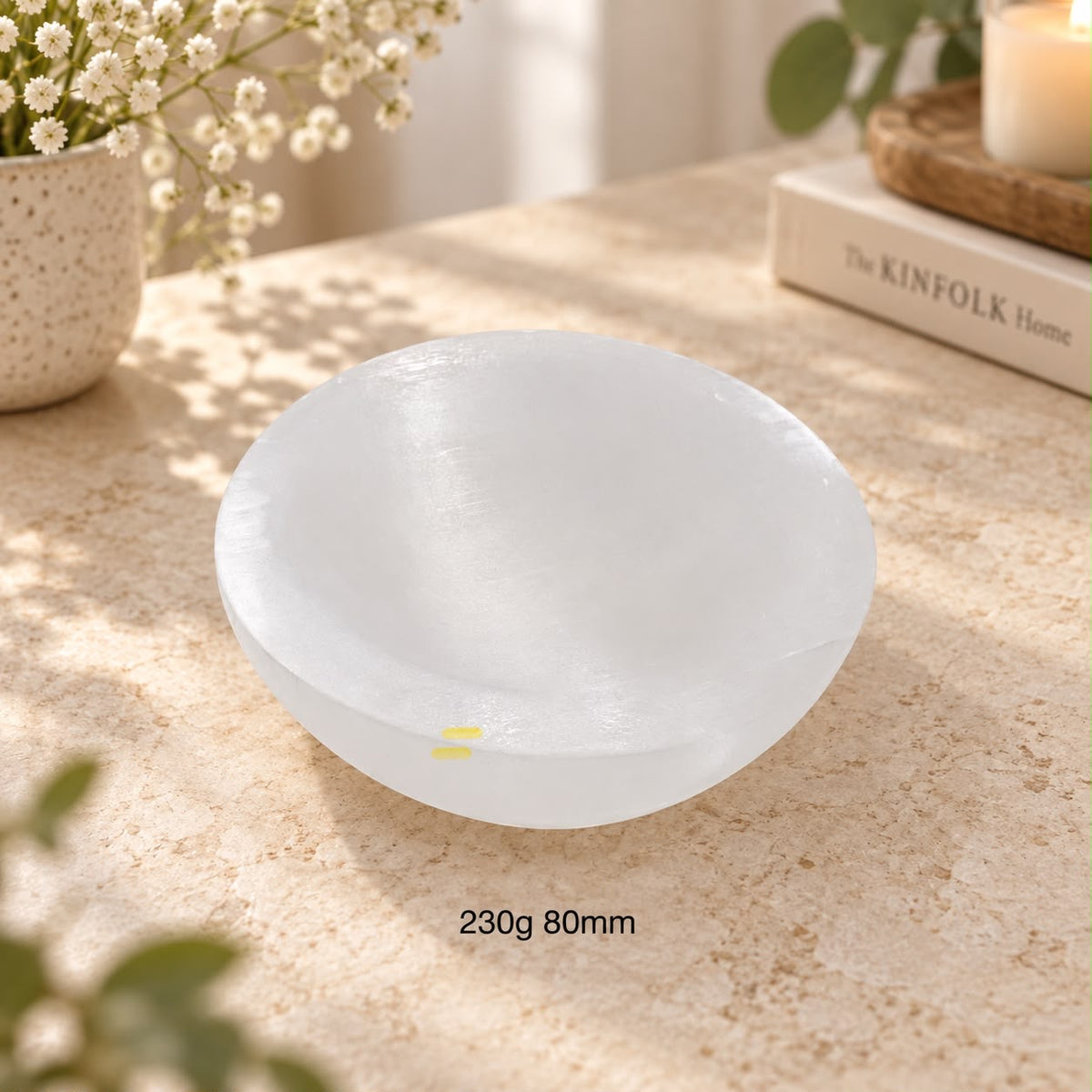 Selenite Cleansing/Charging Bowl 10cm (Morocco) Pre-coded & Activated