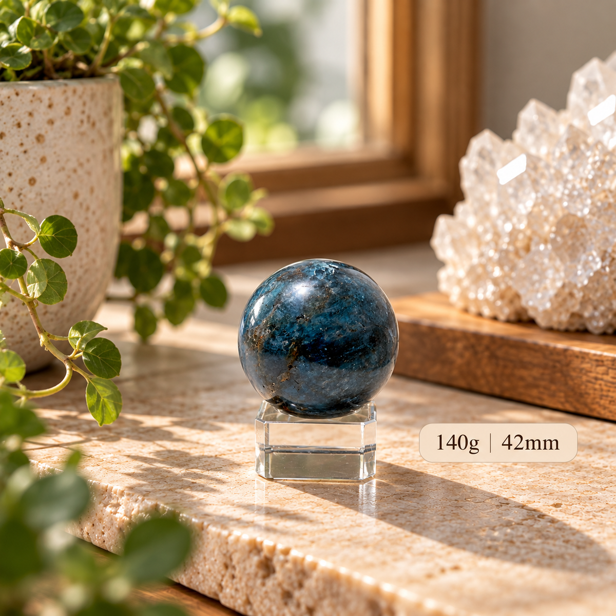 Blue Apatite Sphere (Brazil)