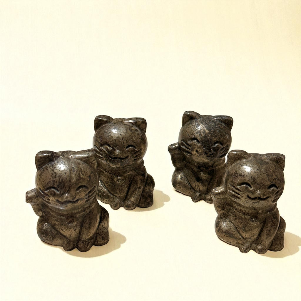 Pyrite Money Cat 55mm (Lightline Essentials) Encoded for Wealth Magnetism