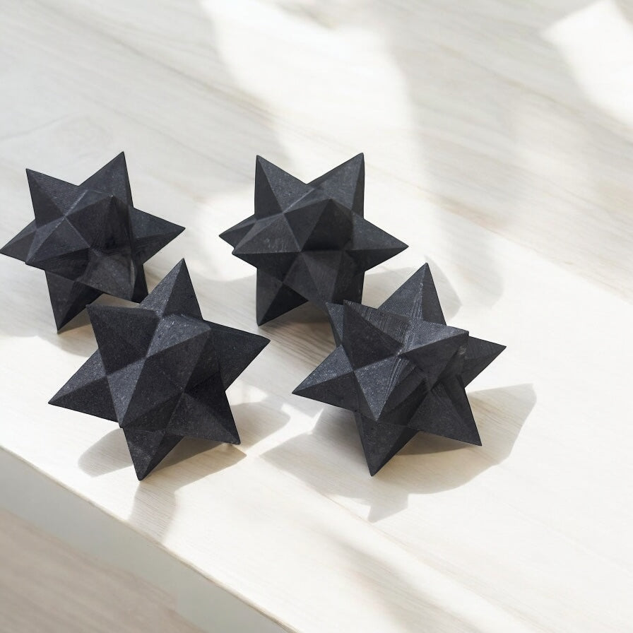 Merkaba Shungite/Graphite Compounded 75mm (Frequency of Purification• Tech Harmony)Pre-encoded, activated