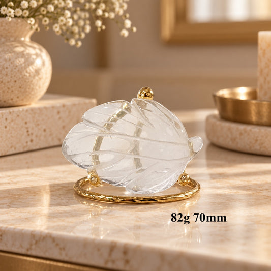 Clear Quartz Carved Leaf