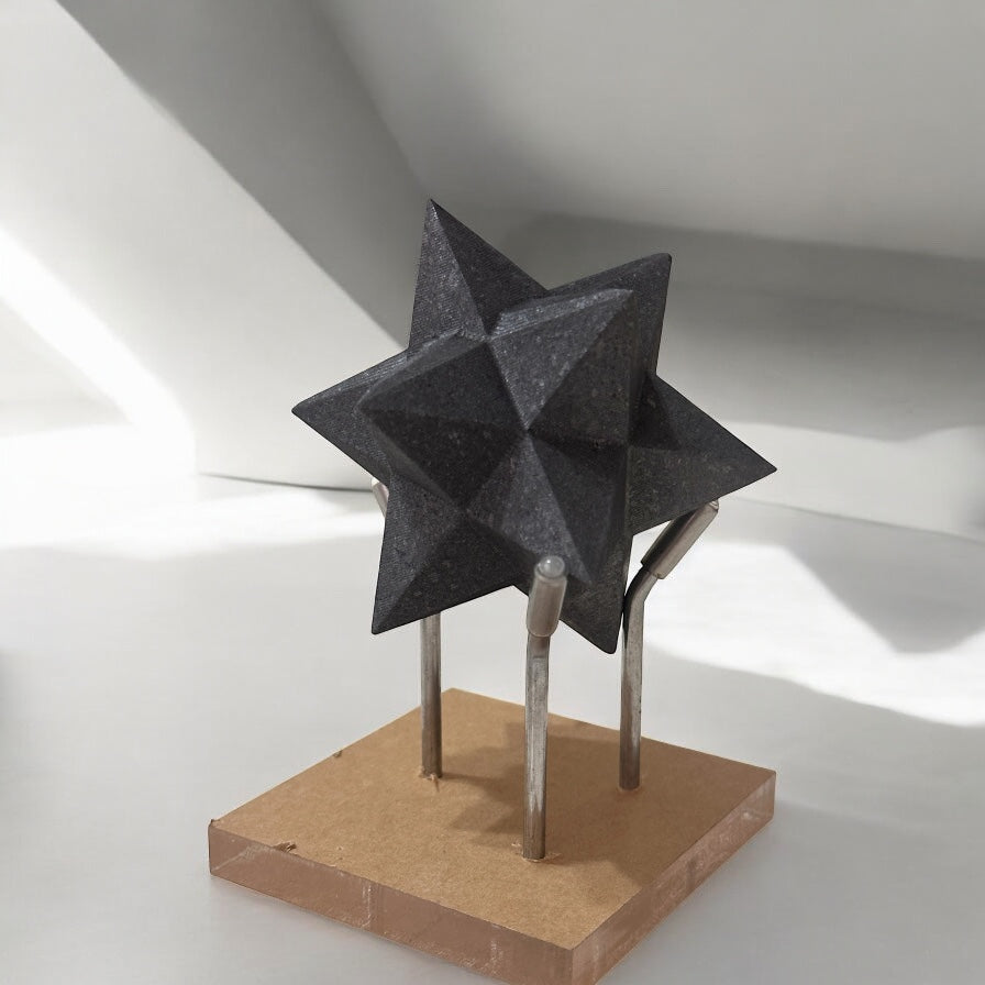 Merkaba Shungite/Graphite Compounded 75mm (Frequency of Purification• Tech Harmony)Pre-encoded, activated